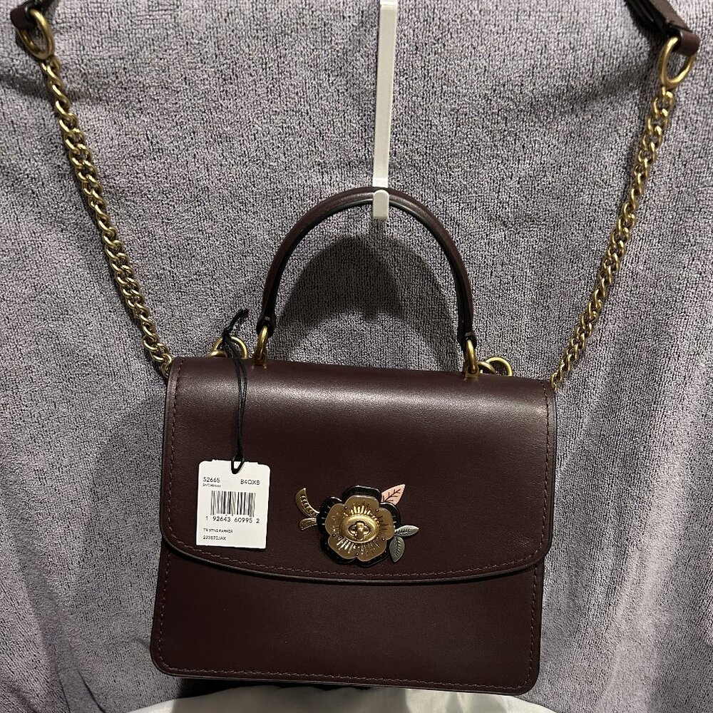 Coach Parker Top Handle With Tea Rose Stones K1857-52665 NWT